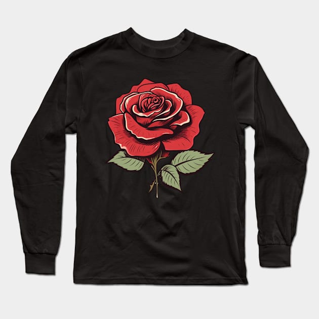 Lonely Rose Long Sleeve T-Shirt by OscarVanHendrix